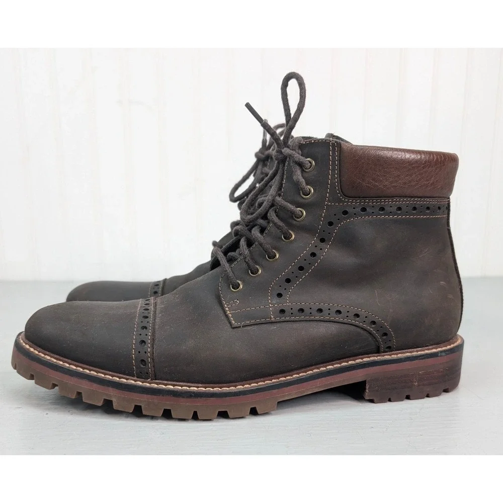 Warfield & Grand Presidio Brown Leather Cap Toe Dress Boots Mens Size 8.5 113806